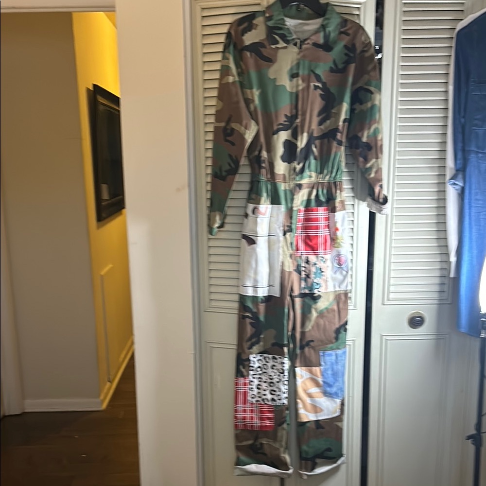 Camouflage Patchwork Jumpsuit